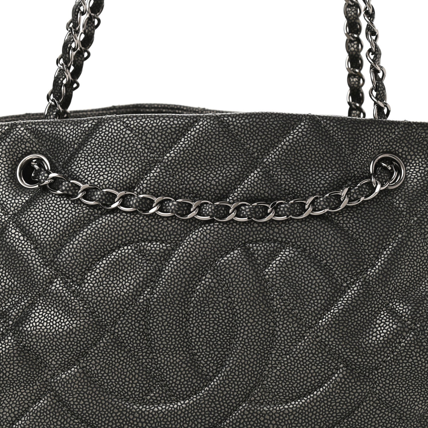 Chanel Caviar Quilted Timeless CC Shopping Tote Dark Grey 8 of 13