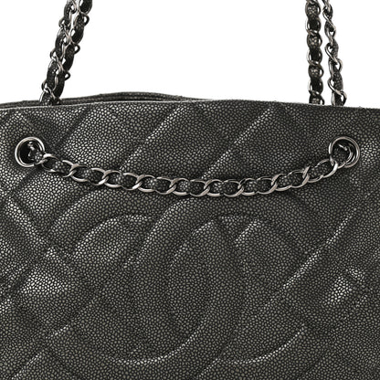 Chanel Caviar Quilted Timeless CC Shopping Tote Dark Grey 8 of 13