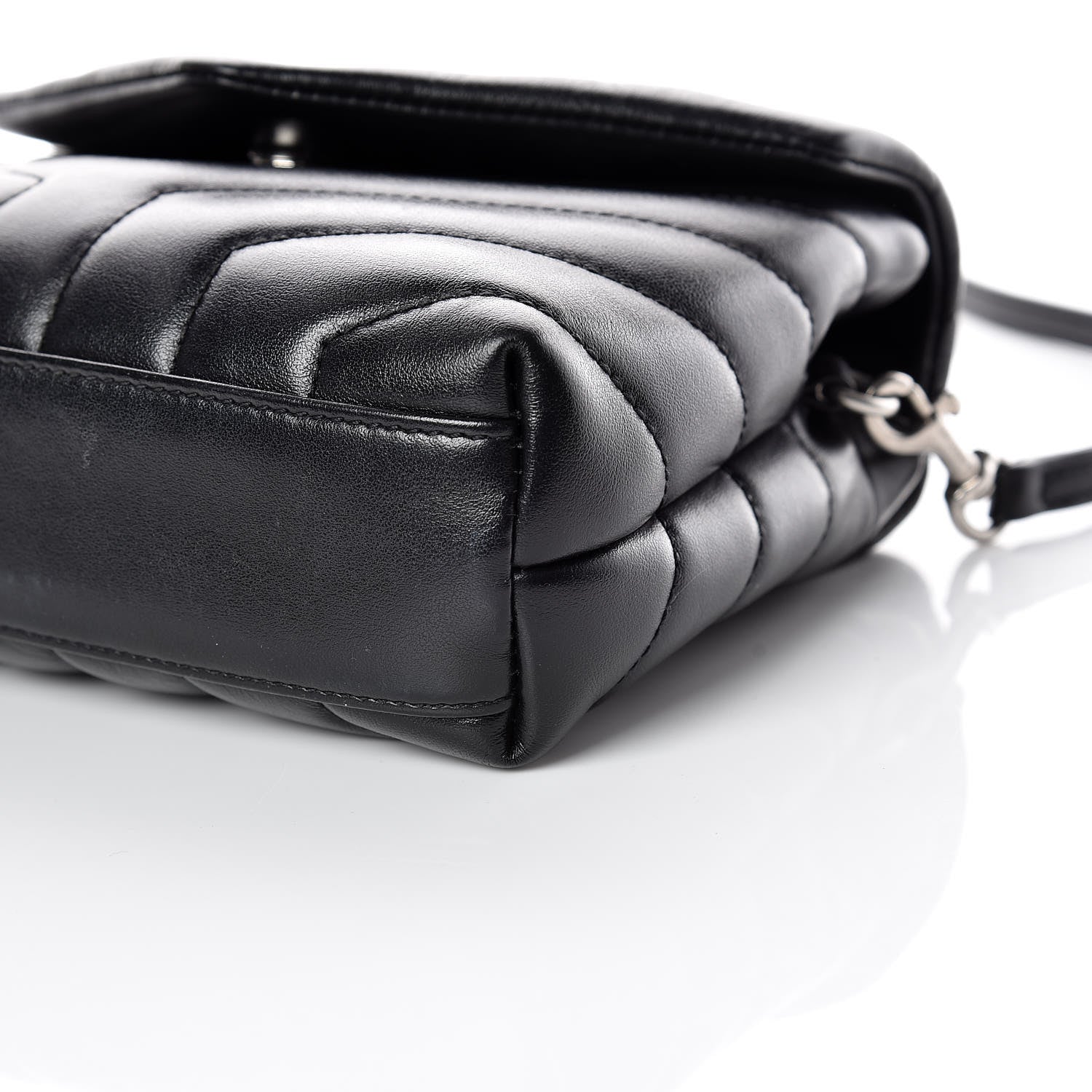 Saint Laurent Calfskin Y Quilted Monogram Toy Loulou Crossbody Bag Black 6 of 12