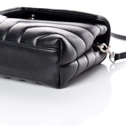 Saint Laurent Calfskin Y Quilted Monogram Toy Loulou Crossbody Bag Black 6 of 12