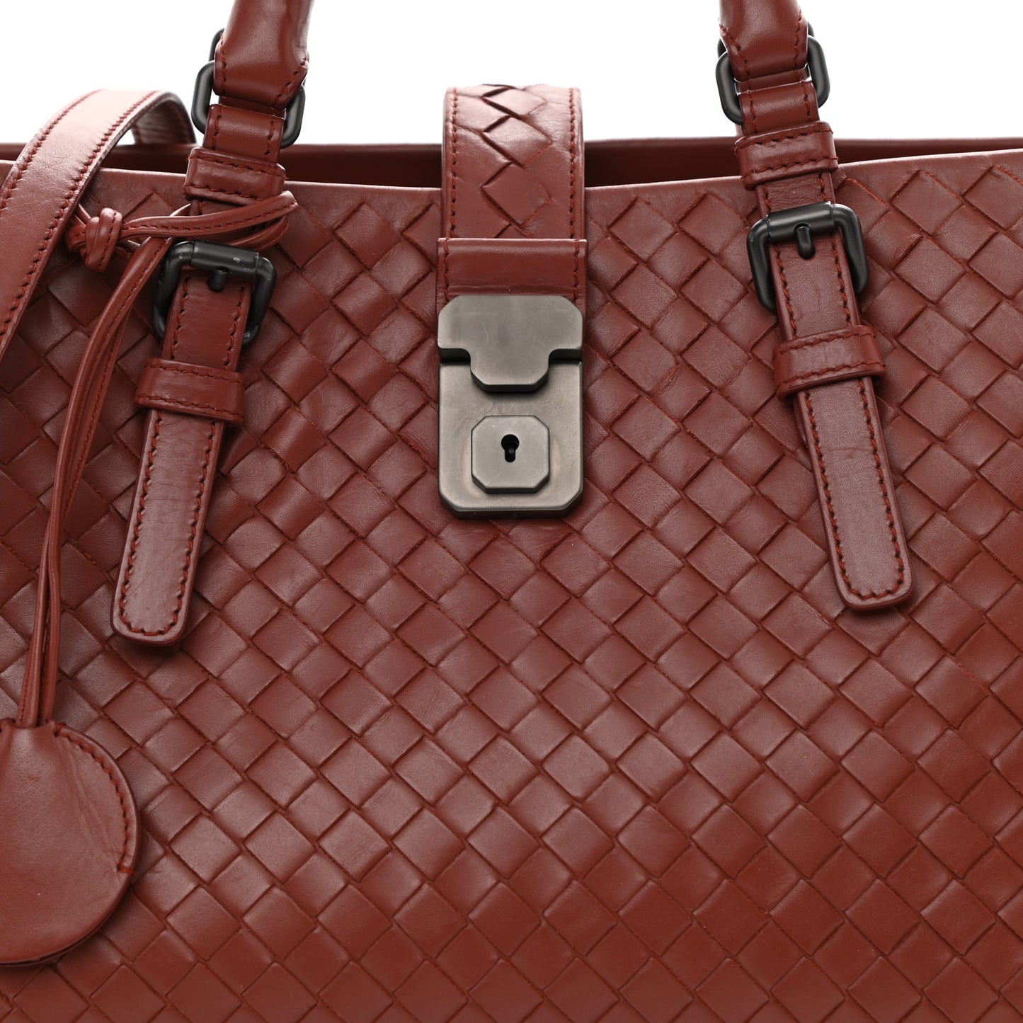 Light Calf Intrecciato Small Roma Dark Red