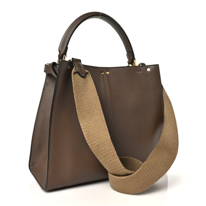 Fendi Vitello Seta Glazed Fabric FF 1974 Medium Peekaboo X-Lite Maya Mogano Panna Maya Mogano Panna 3 of 10