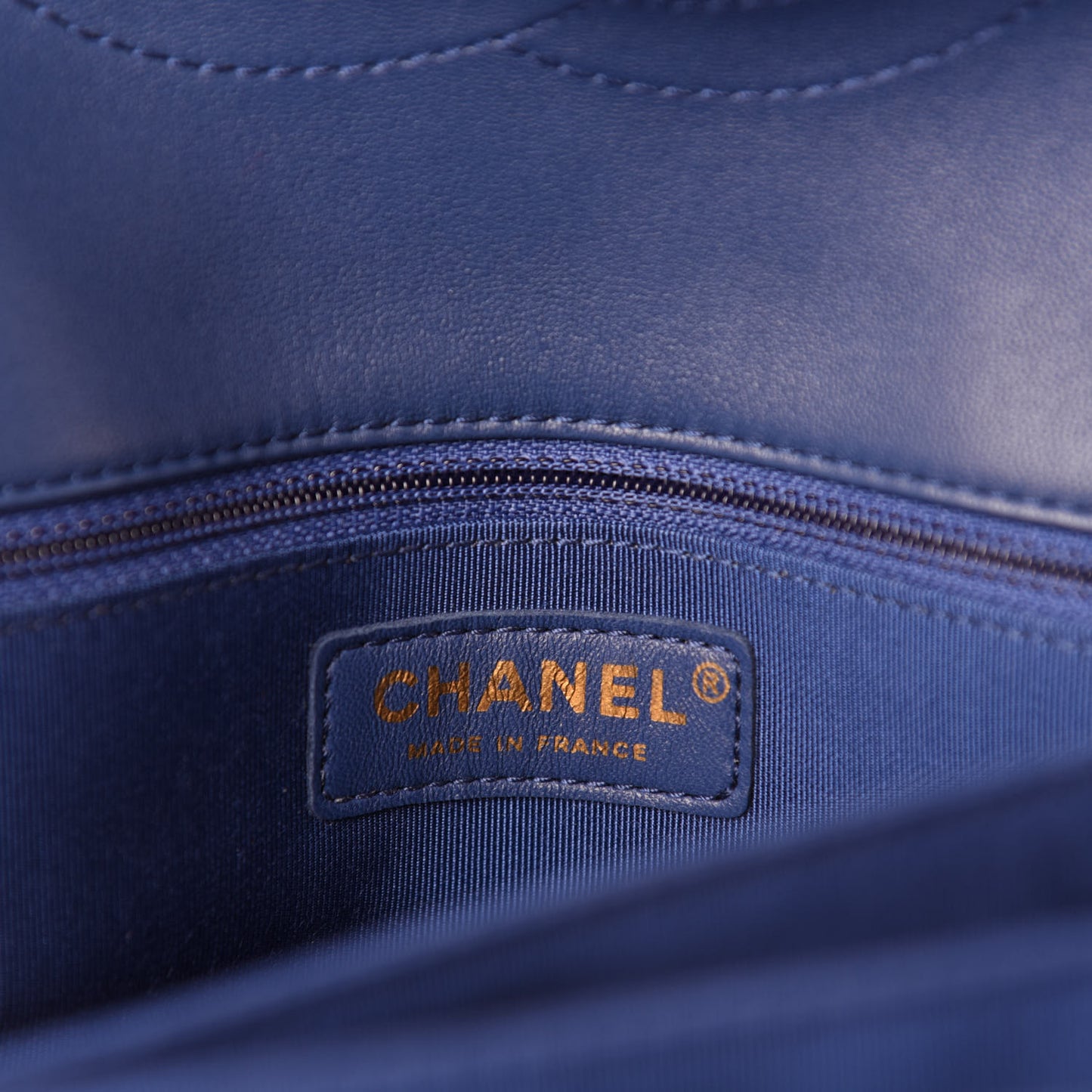 Patent Quilted 3 Pocket Accordion Flap Blue
