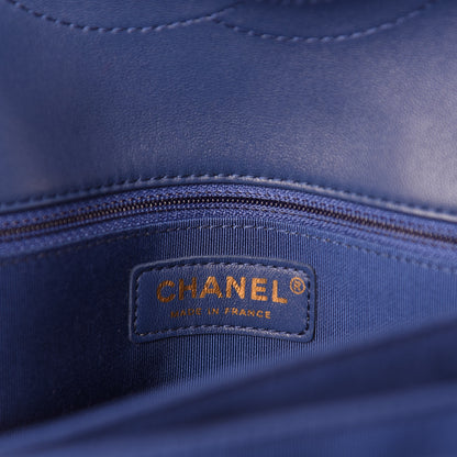Chanel Patent Quilted 3 Pocket Accordion Flap Blue 8 of 10
