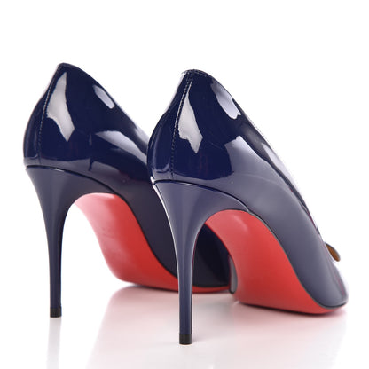 Christian Louboutin Patent Pigalle Follies 85 Pumps 38.5 China Blue 4 of 8