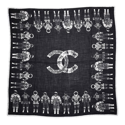 Chanel Cashmere Astronaut CC Scarf Black 3 of 7