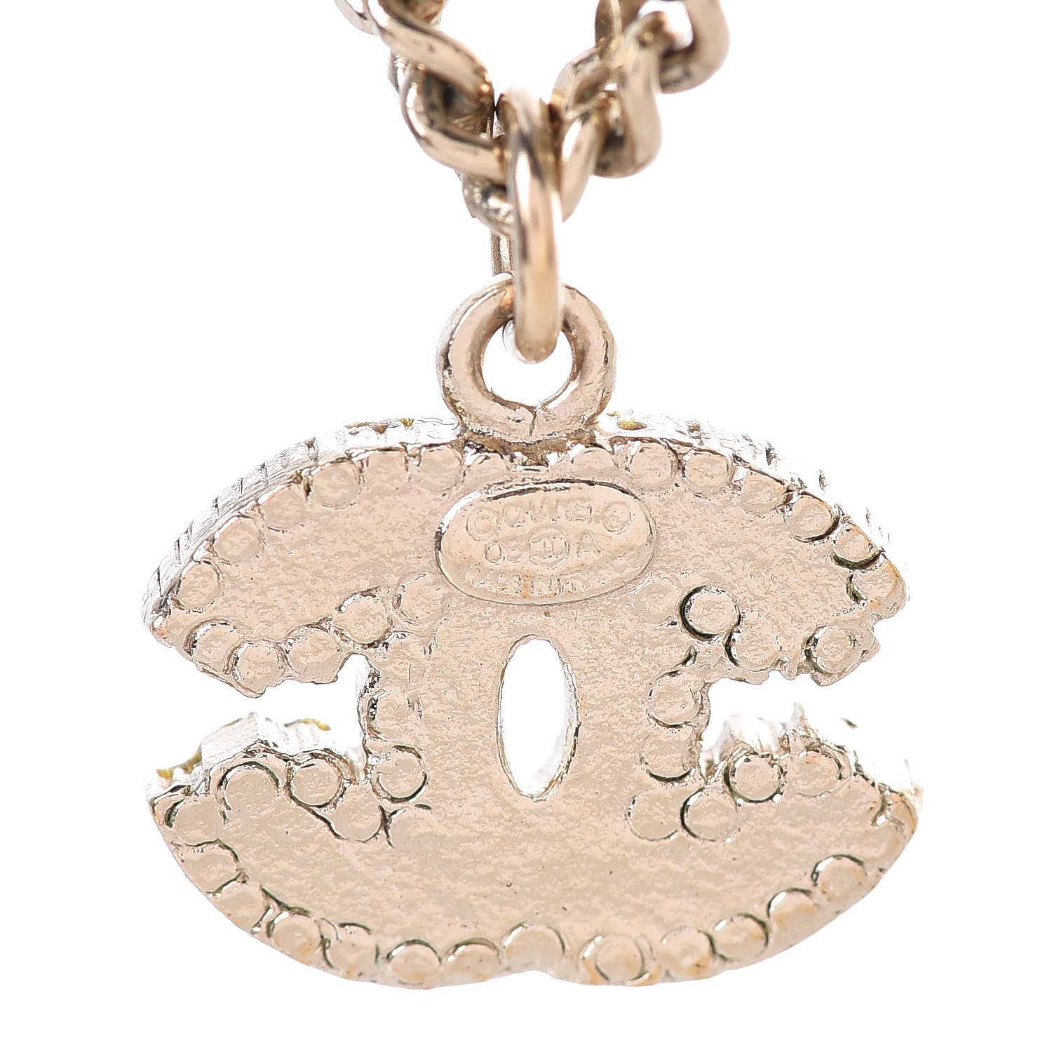 Chanel Crystal Enamel Striped CC Necklace Gold Black 6 of 6