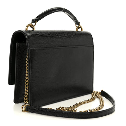 Saint Laurent Coated Bark Calfskin Sunset Chain Wallet  Black 3 of 10