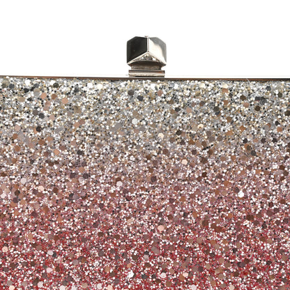 Jimmy Choo Coarse Glitter Celeste Clutch Pink Silver 7 of 9