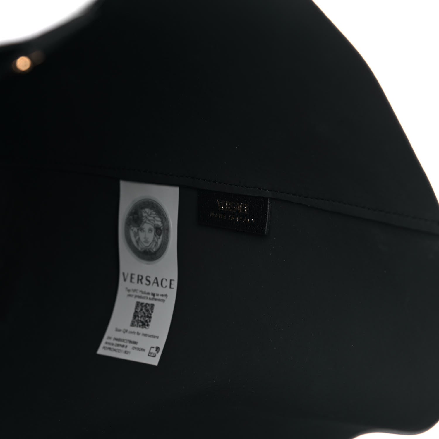 Versace Calfskin Virtus Tote Black 6 of 13