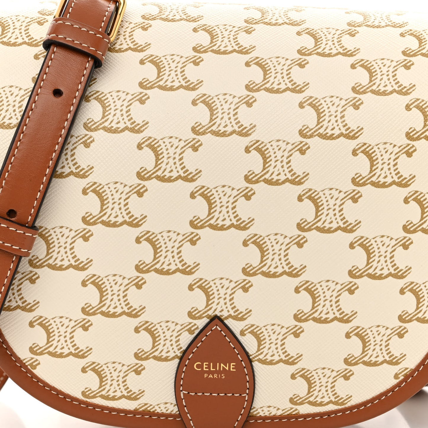 Triomphe Canvas Medium Folco Bag White
