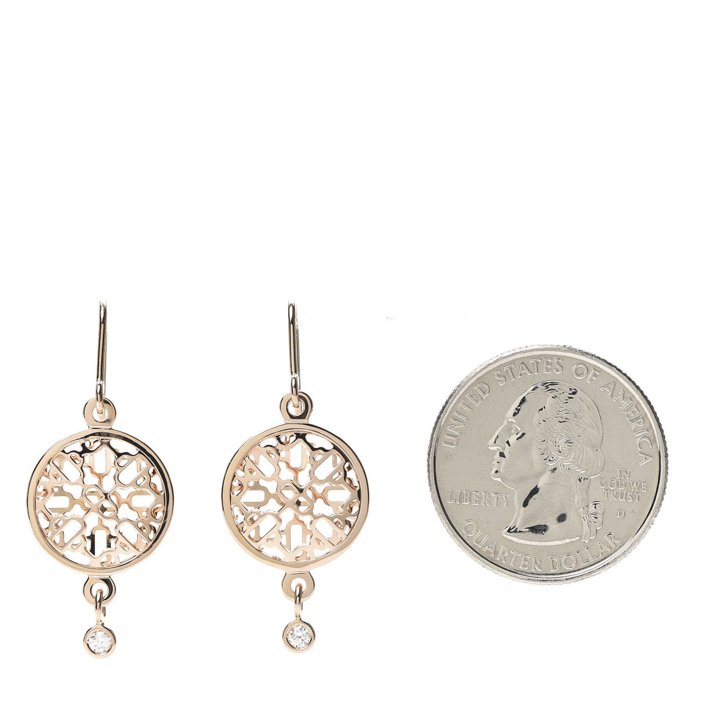 18K Rose Gold Diamond Chain d'Ancre Passerelle Drop Earrings
