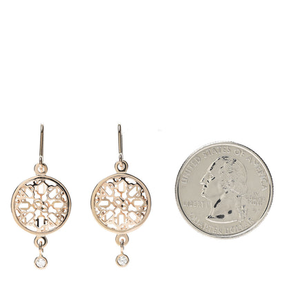 Hermes 18K Rose Gold Diamond Chain d'Ancre Passerelle Drop Earrings 2 of 4