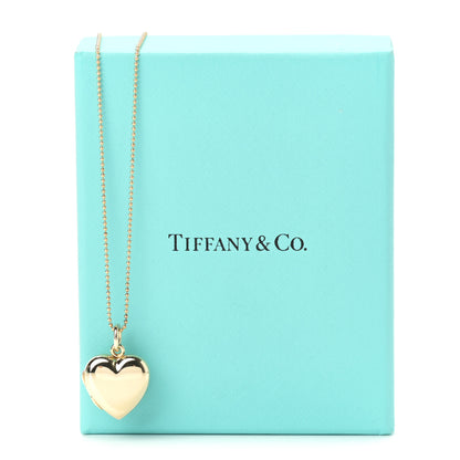 Tiffany 18K Yellow Gold Heart Locket Pendant Necklace 8 of 8