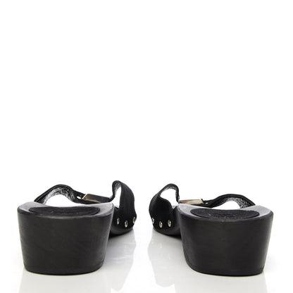 Chanel Suede CC Buckle Clogs 37 Black 6 of 9