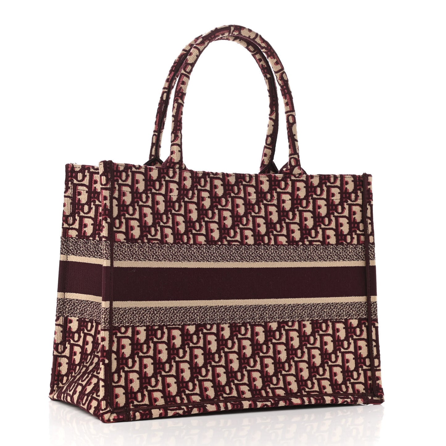 Oblique Medium Book Tote Burgundy Multicolor