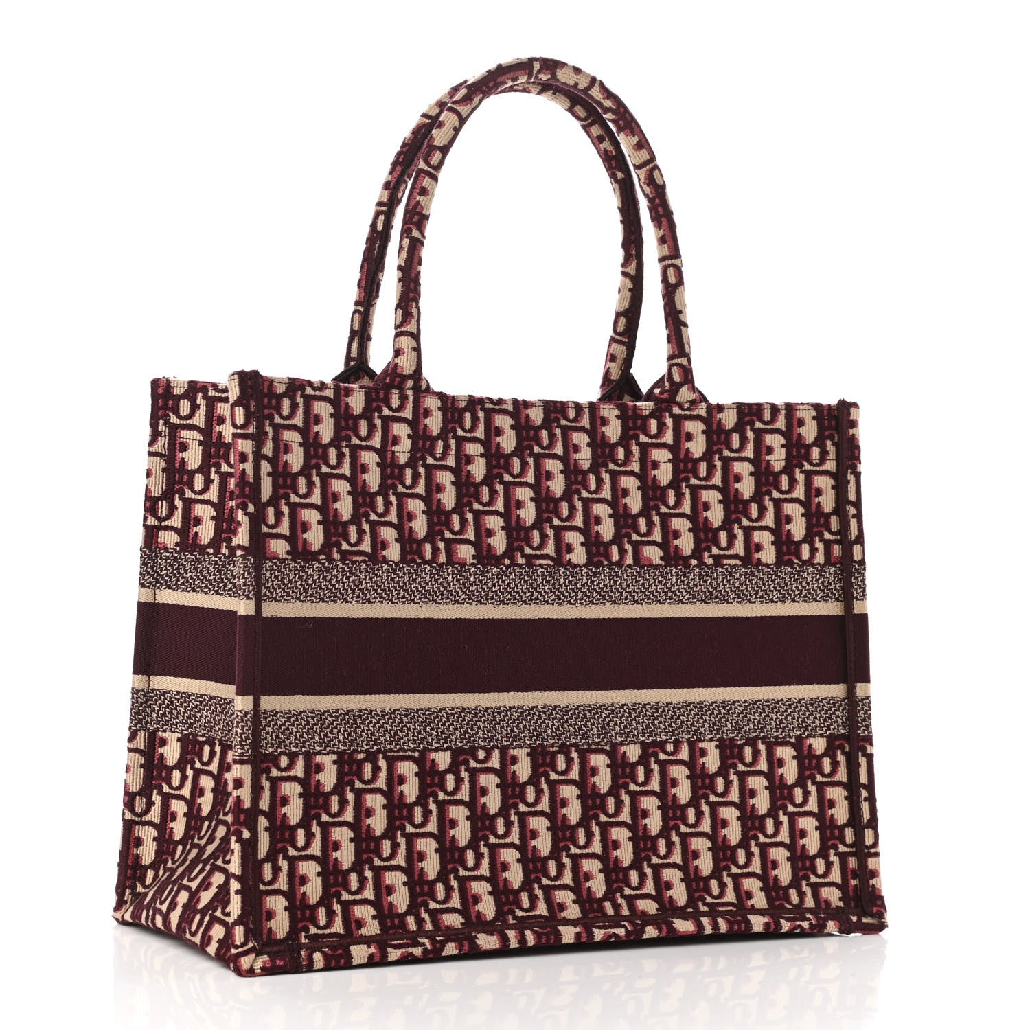 Christian Dior Oblique Medium Book Tote Burgundy Multicolor 2 of 9