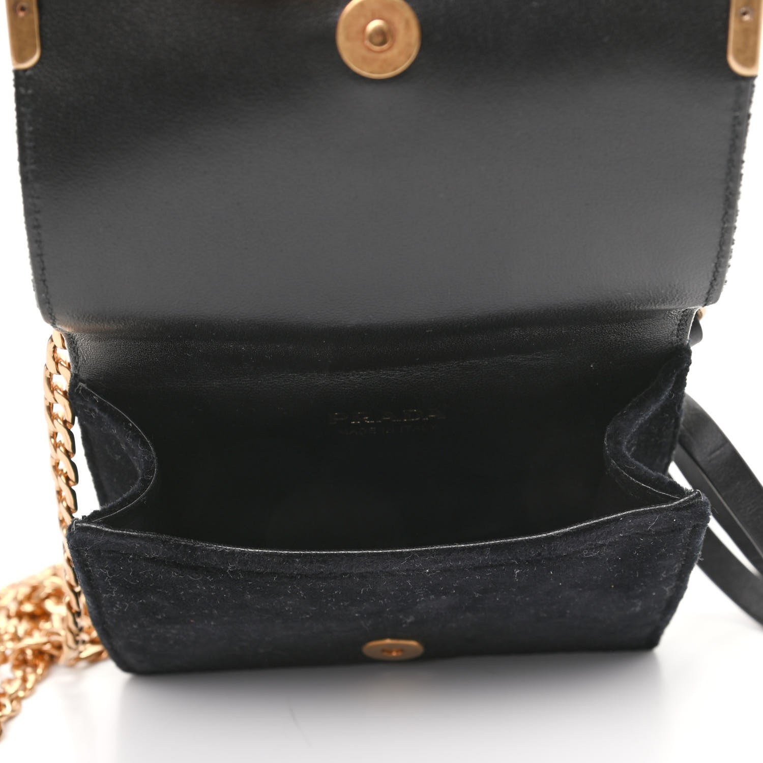 Prada Velvet City Calfskin Micro Cahier Bag Black Alloro 5 of 10