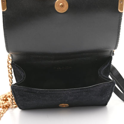 Prada Velvet City Calfskin Micro Cahier Bag Black Alloro 5 of 10