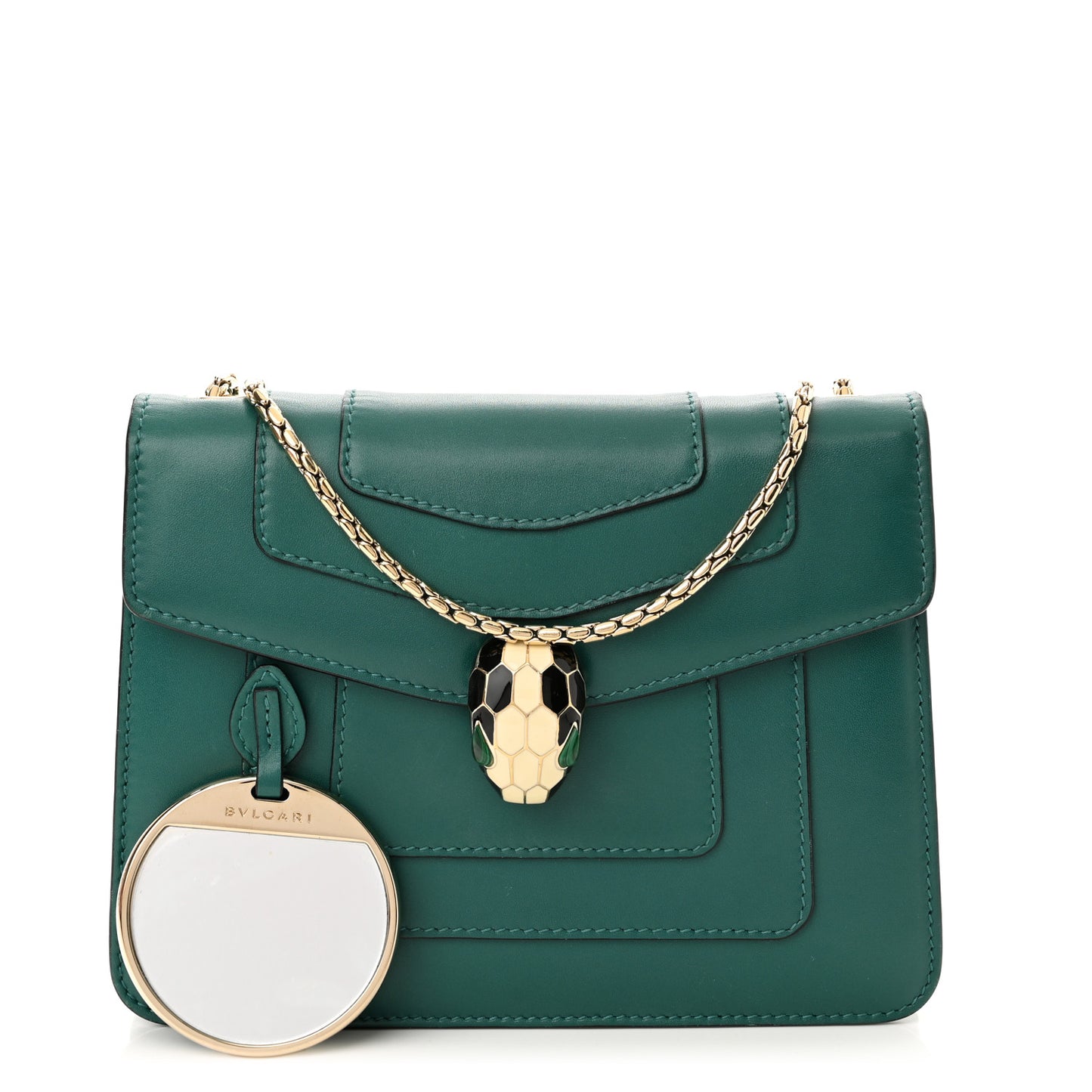 Calfskin Small Serpenti Forever Snake Strap Crossbody Bag Emerald Green