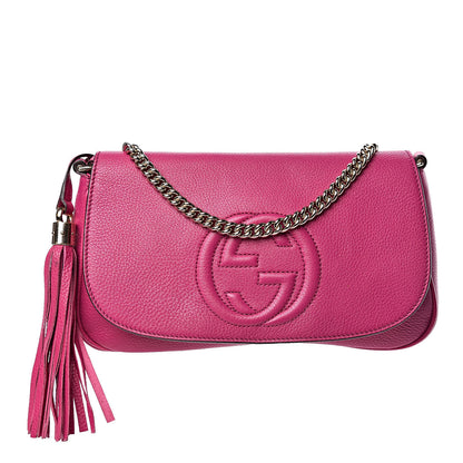 Gucci Cellarius Calfskin Medium Soho Flap Crossbody Bright Bouganville 1 of 15
