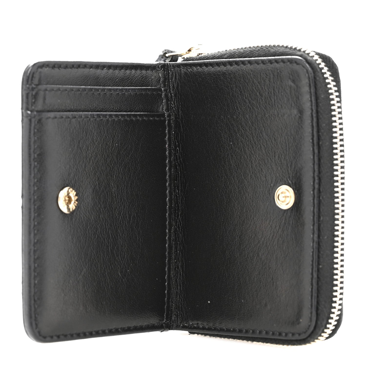 Chanel Lambskin Quilted Compact Zipped Wallet Black 5 of 11