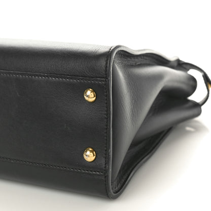 Fendi Vitello Seta Shiny Nappa Medium Peekaboo Iconic Satchel Black 9 of 12