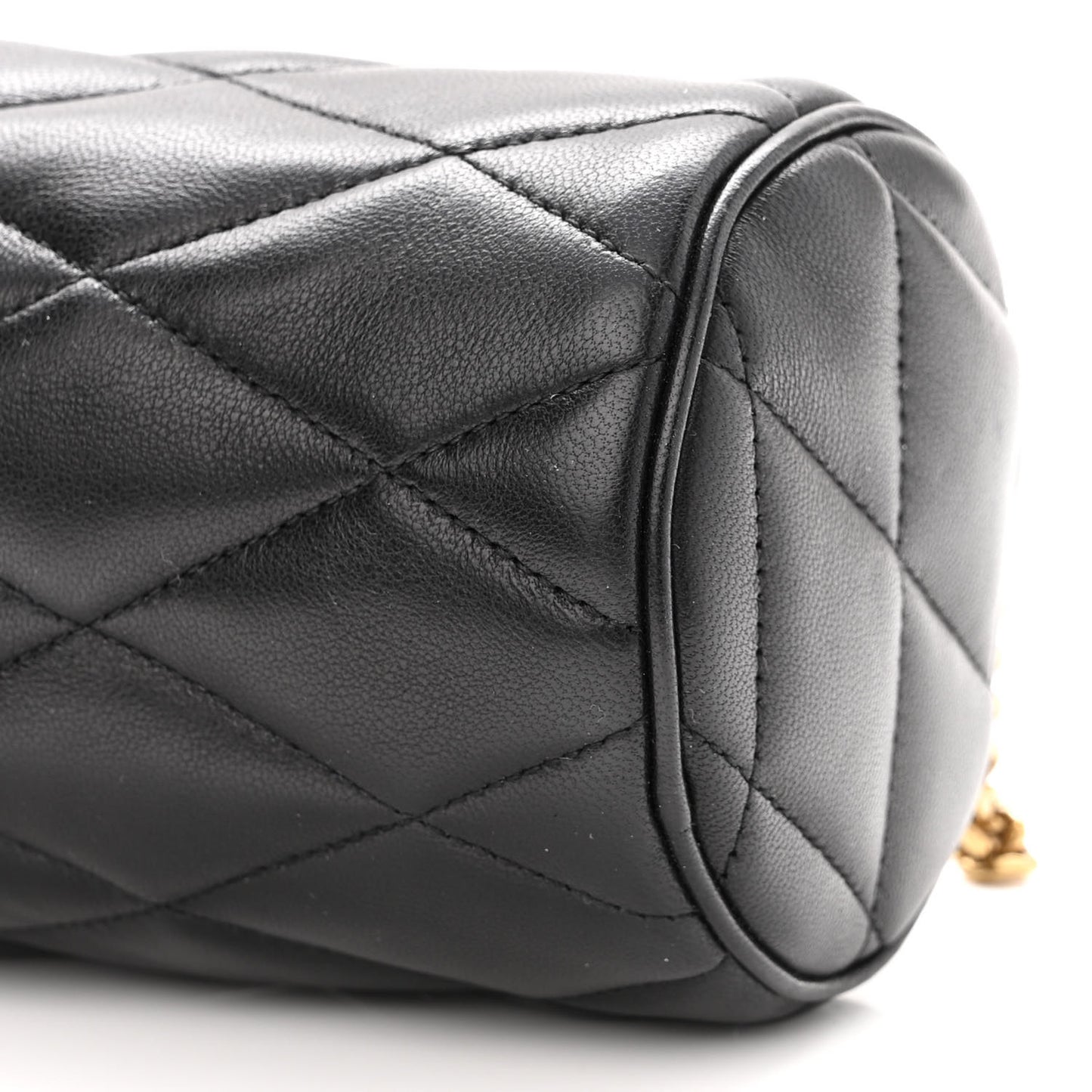 Lambskin Monogram Mini Sade Tube Bag Black