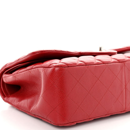 Chanel Caviar Quilted Jumbo Double Flap Red 9 of 12