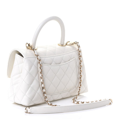 Chanel Caviar Quilted Mini Coco Handle Flap White 2 of 4