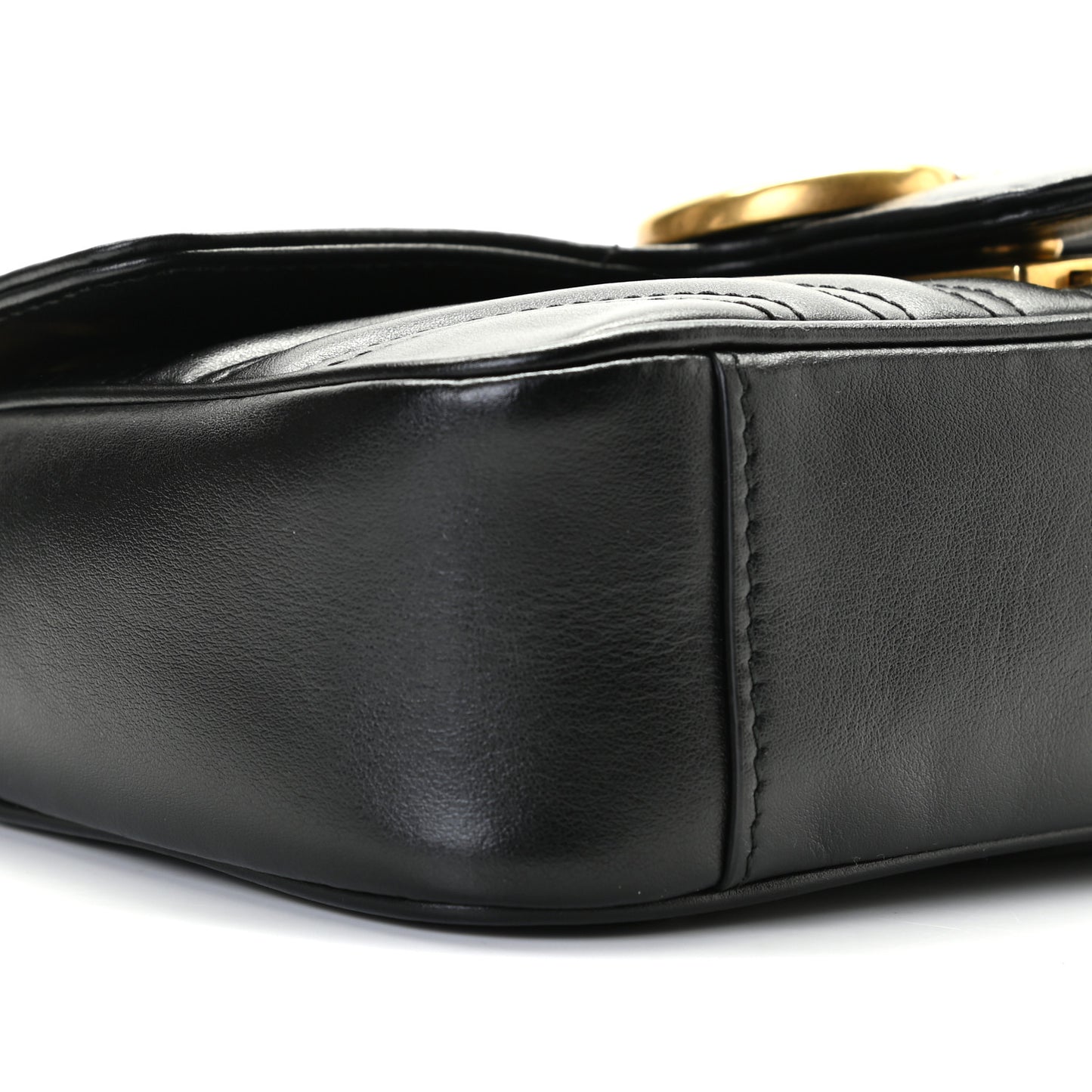 Calfskin Matelasse Mini GG Marmont Shoulder Bag Black