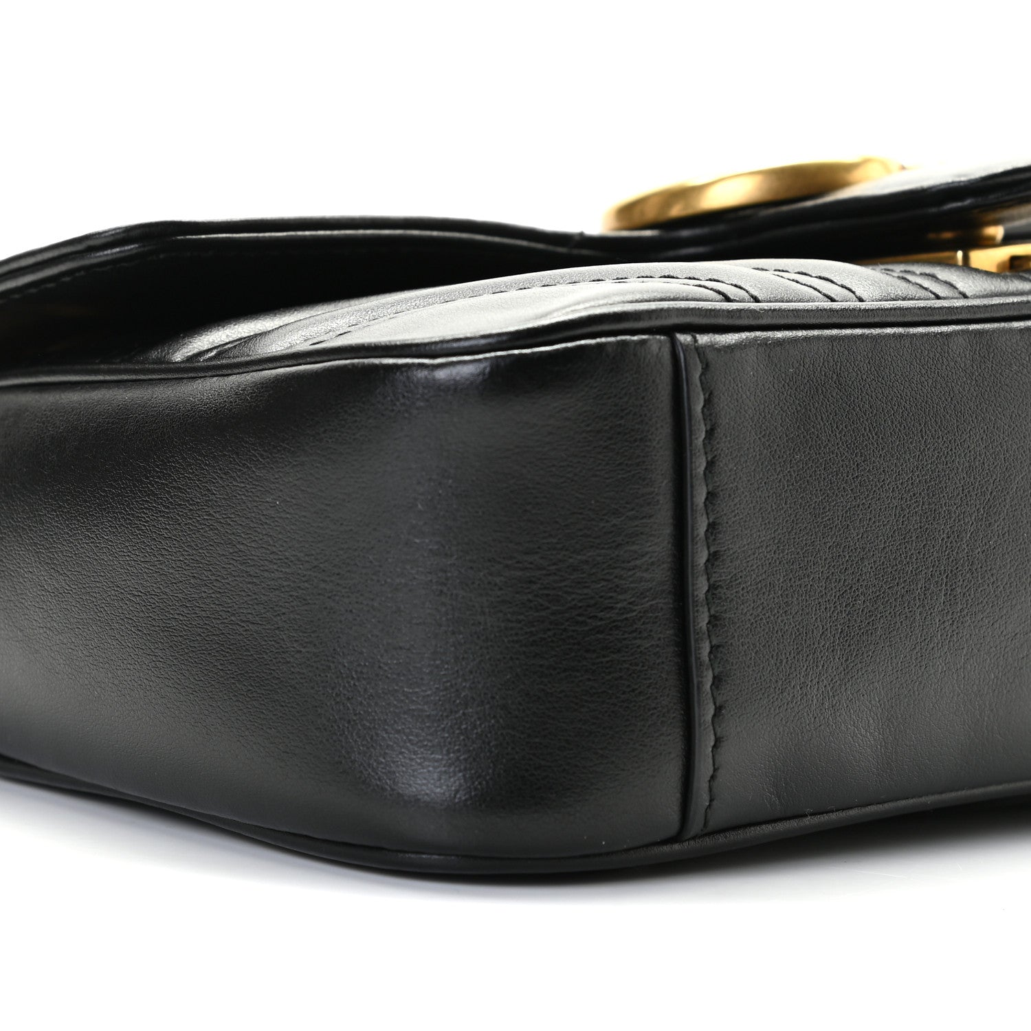 Gucci Calfskin Matelasse Mini GG Marmont Shoulder Bag Black 5 of 10