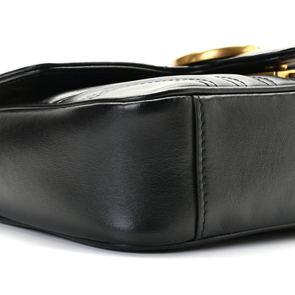 Gucci Calfskin Matelasse Mini GG Marmont Shoulder Bag Black 5 of 10