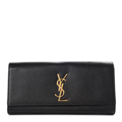 Saint Laurent Grain De Poudre Monogram Cassandre Clutch Black 1 of 9