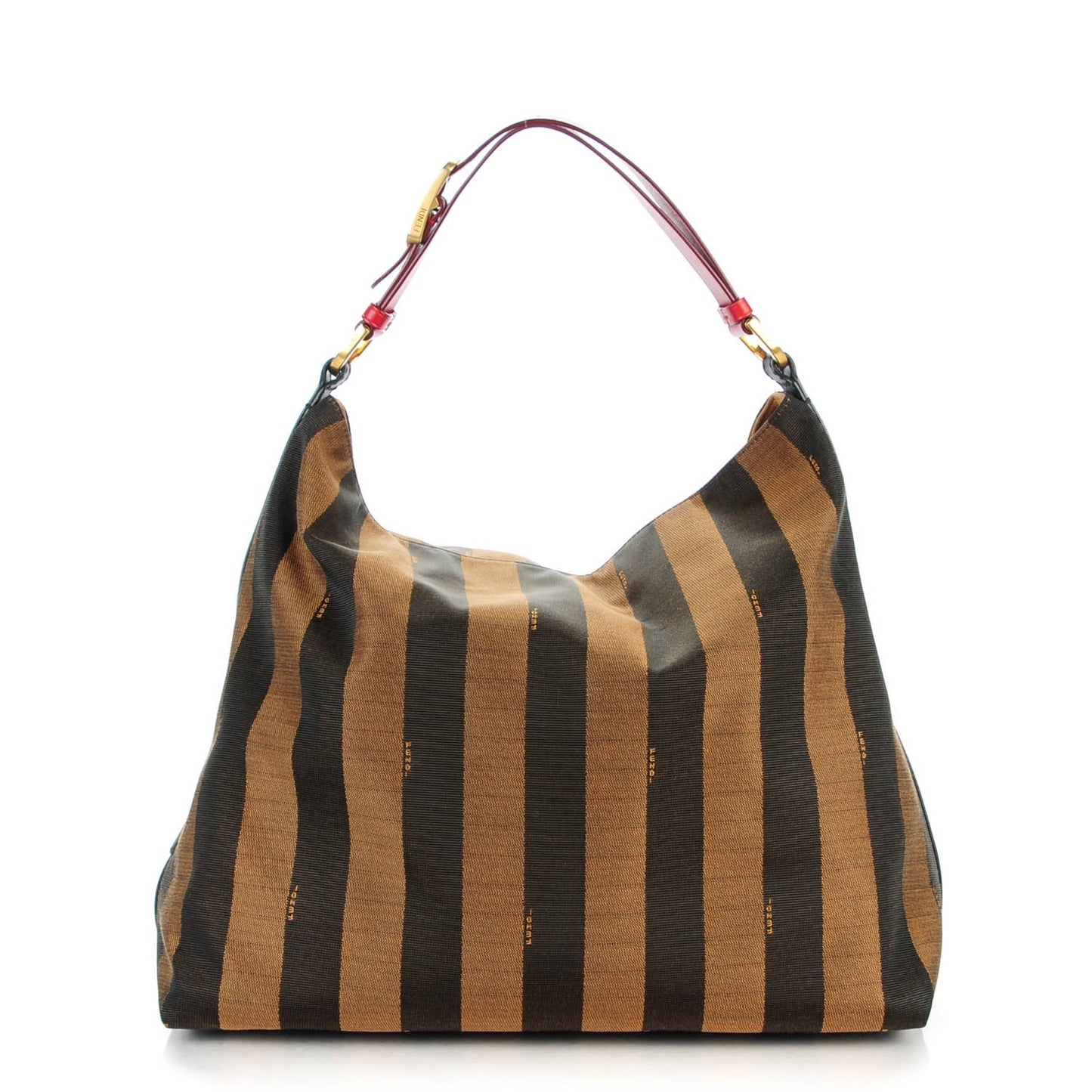 Pequin Cuoio Vegetale Large Hobo Tobacco Rosso Black