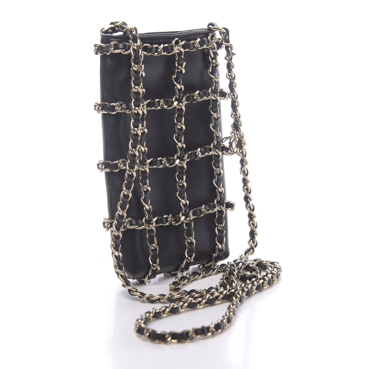 Chanel Lambskin Tech Me Out Clutch With Chain Black 3 of 12