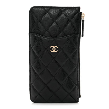 Chanel Caviar Quilted Classic Flat Wallet Pouch Black 1 of 9
