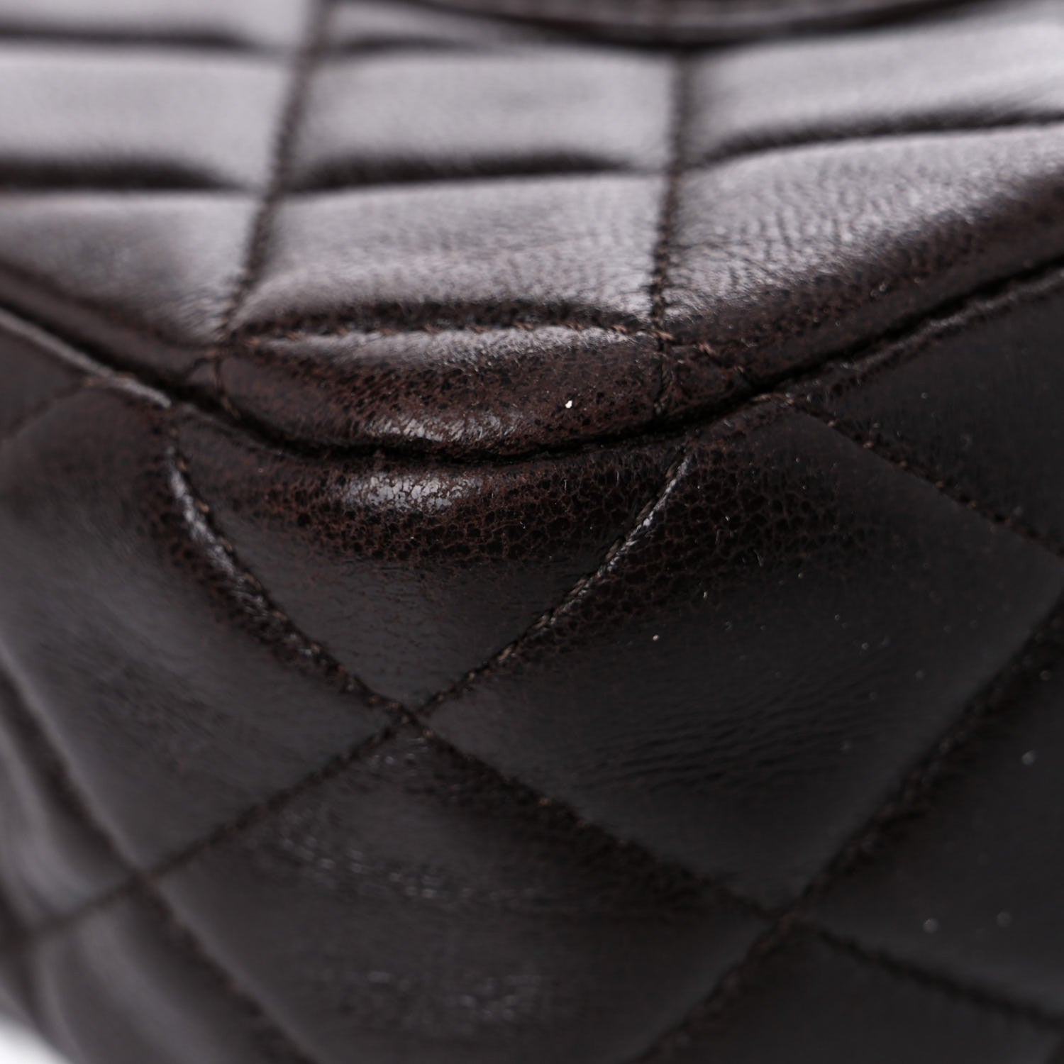 Chanel Lambskin Quilted Medium Double Flap Dark Brown 10 of 18