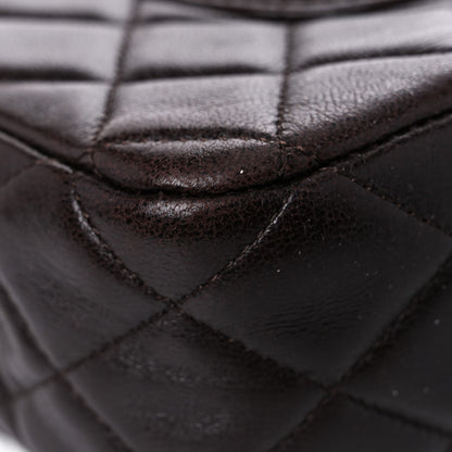 Chanel Lambskin Quilted Medium Double Flap Dark Brown 10 of 18