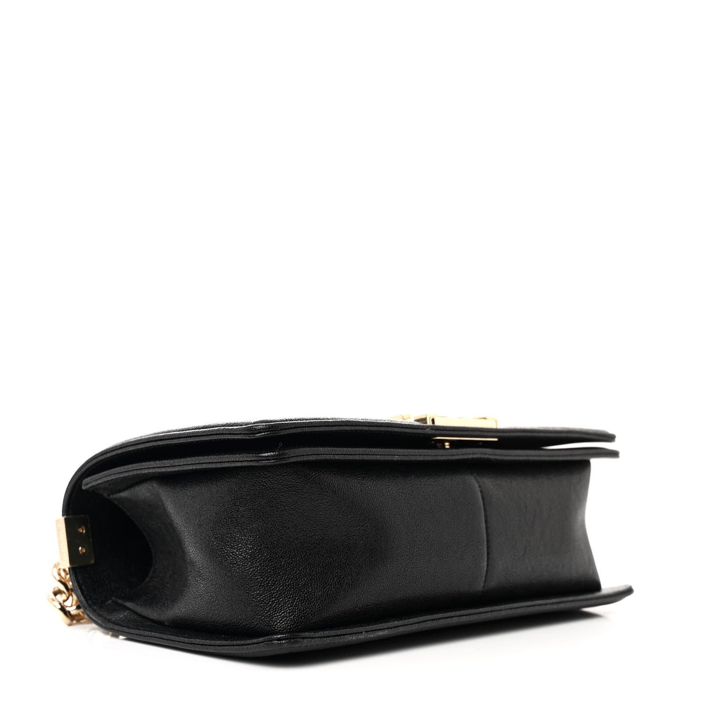 Caviar Chevron Quilted Medium Boy Flap Black
