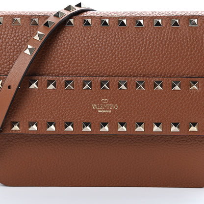 Valentino Garavani Pebbled Calfskin Rockstud Side Slip Crossbody Tan 6 of 8
