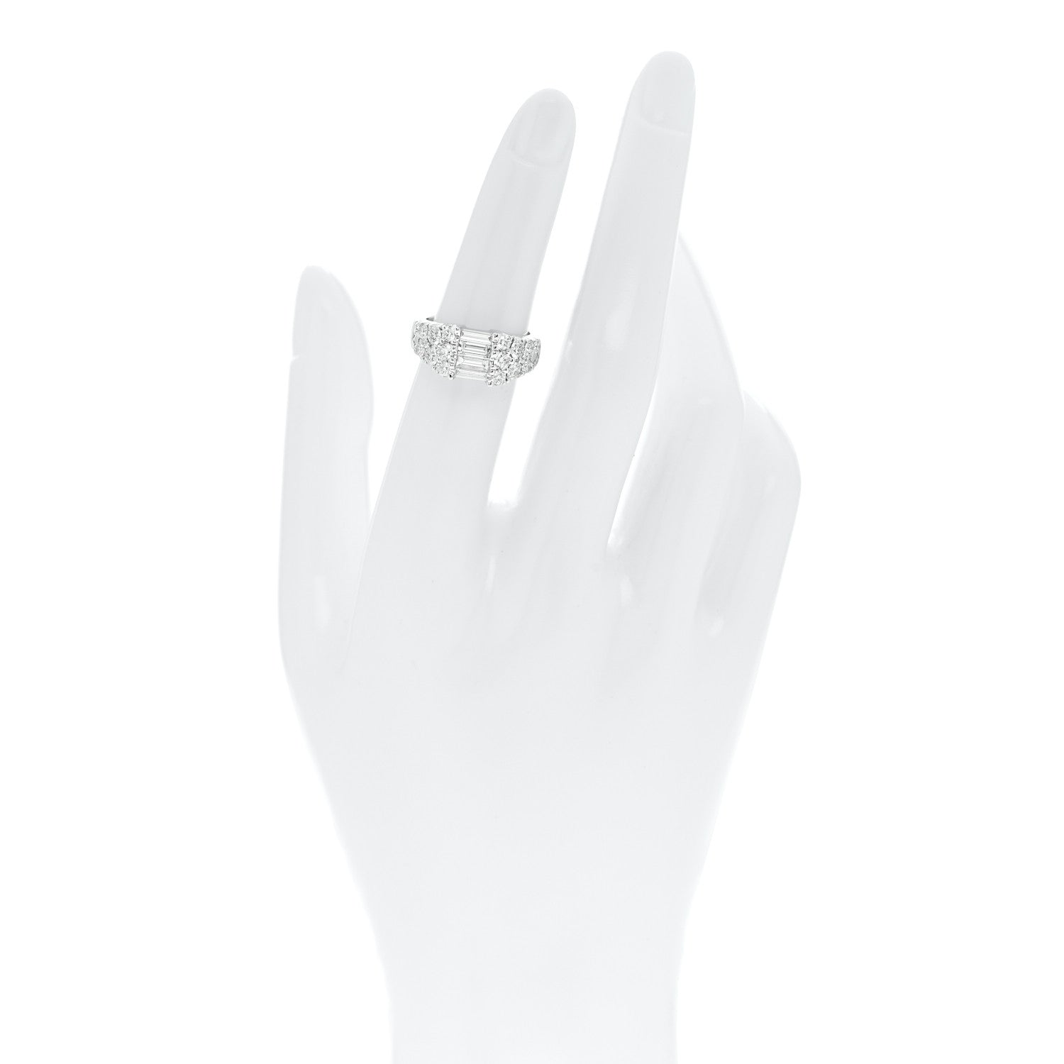 Parker & West by FASHIONPHILE 18K White Gold Diamond 1.92ctw Baguette Round Cut Ring 50 5.25 2 of 9
