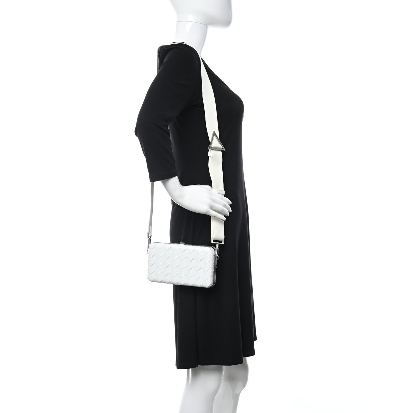 Spazzolato Intrecciato Mens Crossbody Messenger Bag Bianco