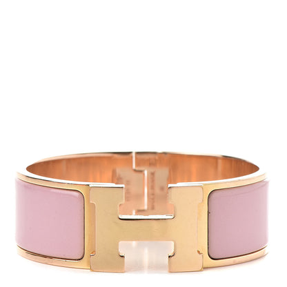 Hermes Enamel Wide Clic Clac H Bracelet PM Rose Nacarat 1 of 7