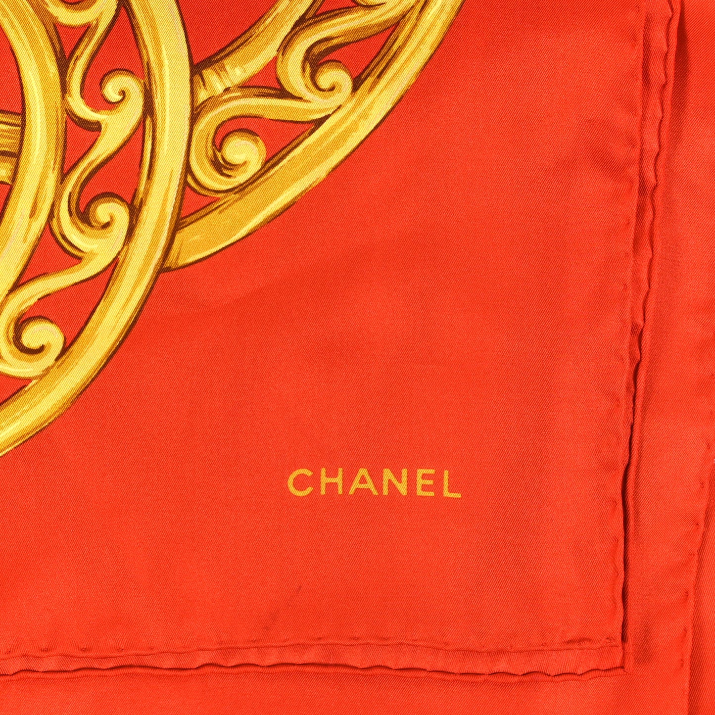 Silk Chain CC Scarf Red