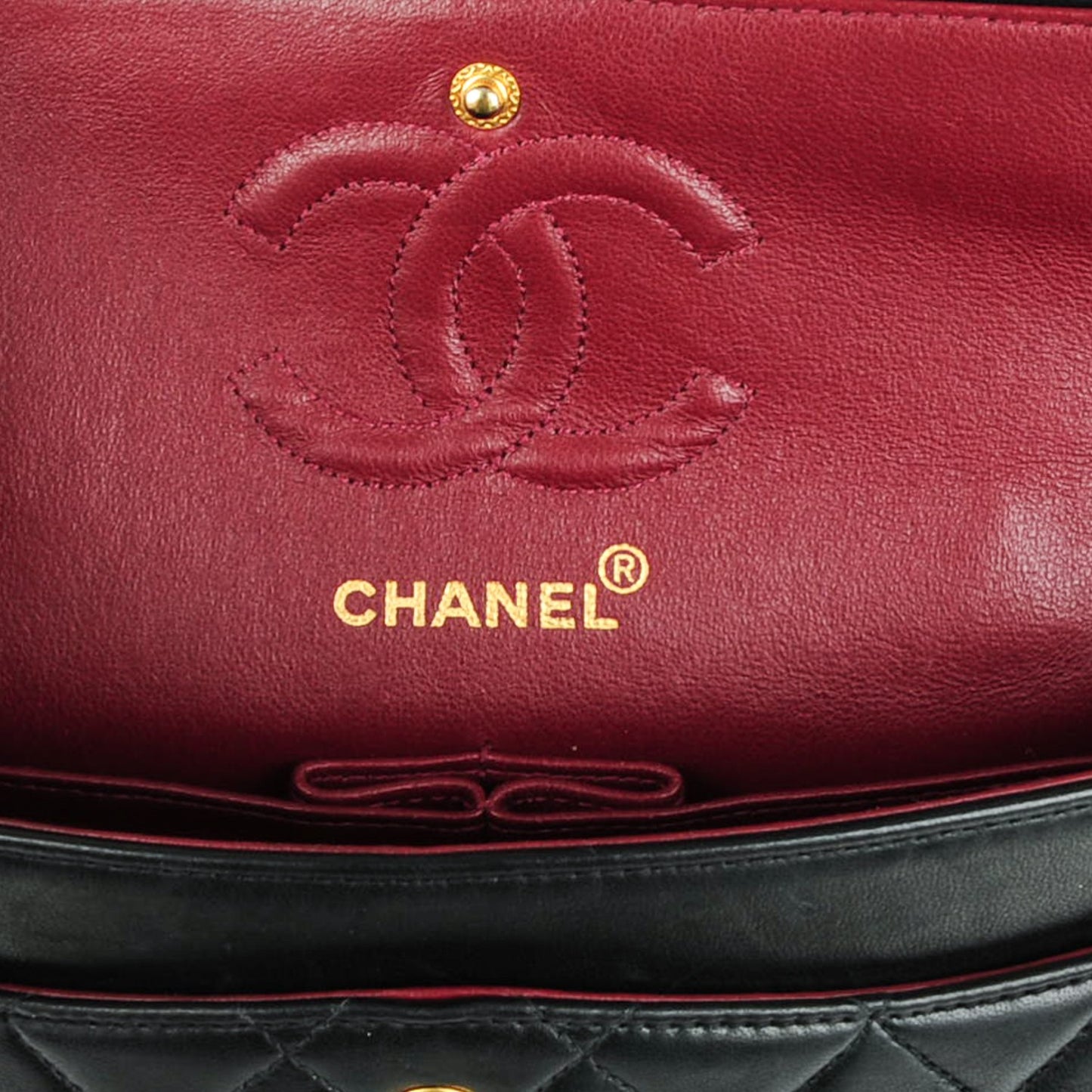 Lambskin Quilted Small Double Flap Black