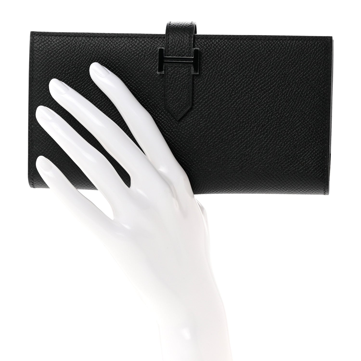 Hermes Epsom Monochrome Bearn Gusset Wallet Black 2 of 7