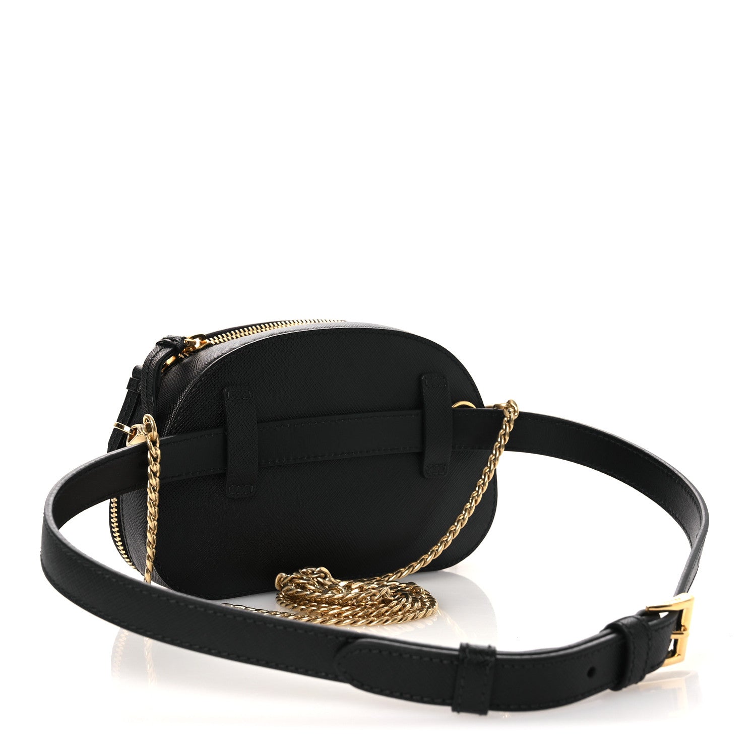 Prada Saffiano Lux Odette Belt Bag Black 2 of 9