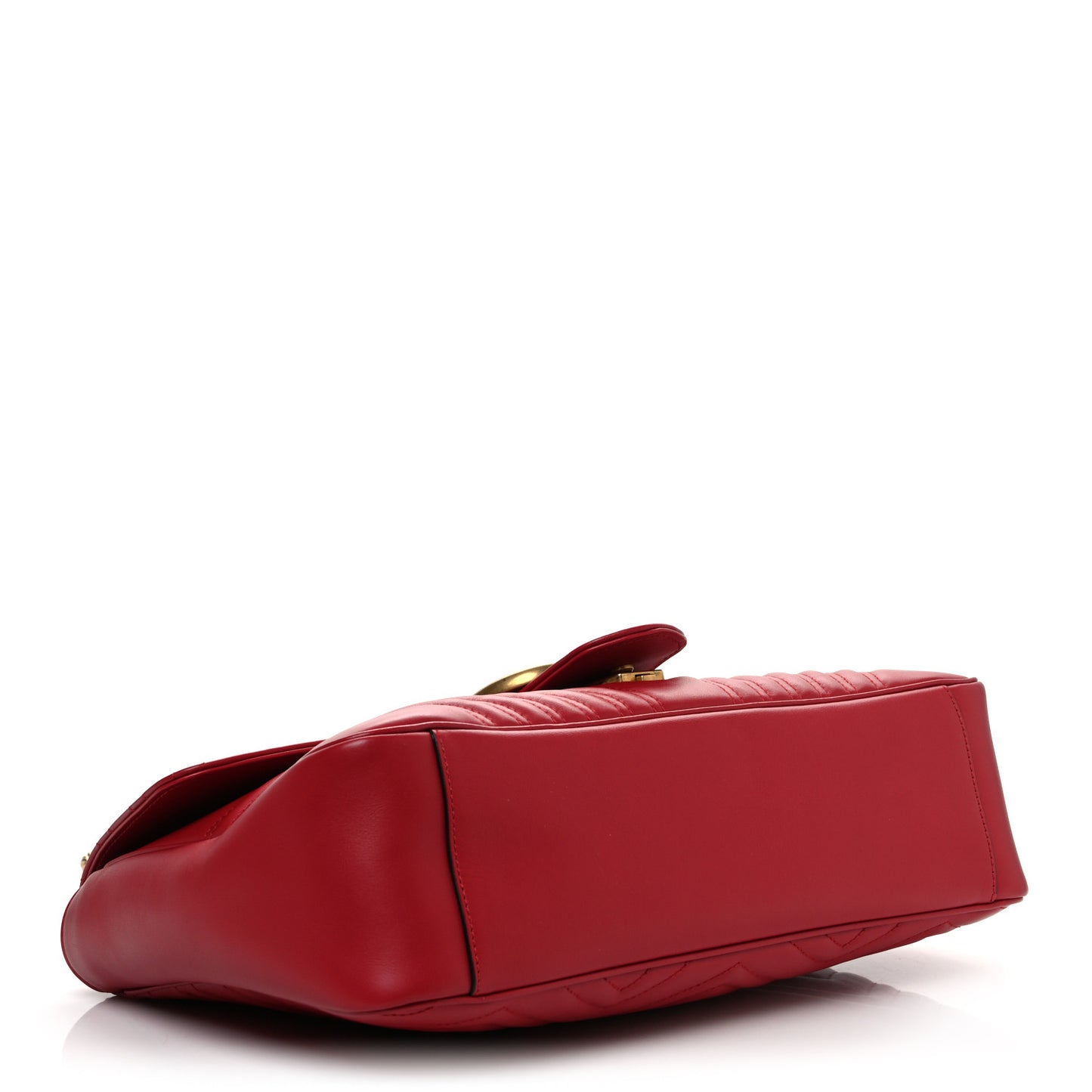 Calfskin Matelasse Large GG Marmont Shoulder Bag Hibiscus Red