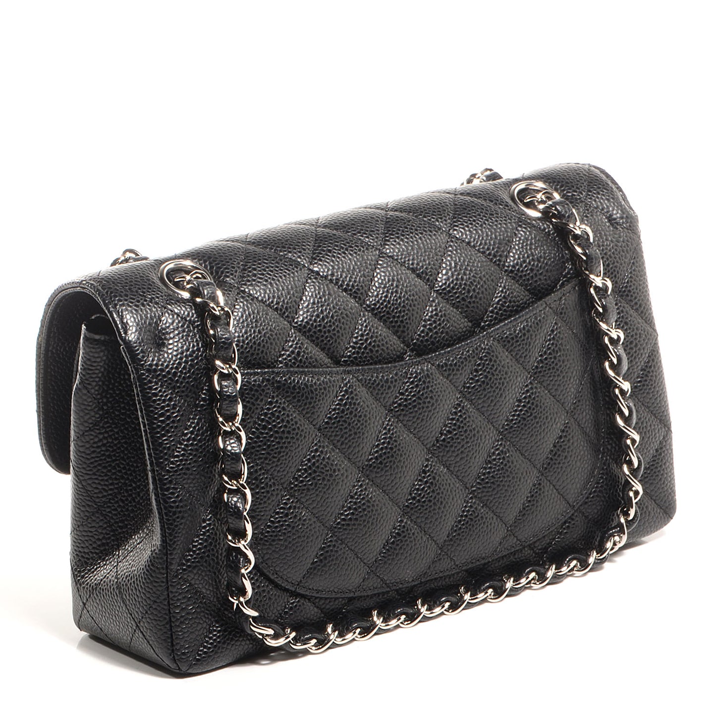 Caviar Quilted Small Double Flap Black